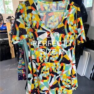 LuLaRoe Colorful Geometric Short Sleeve Tee